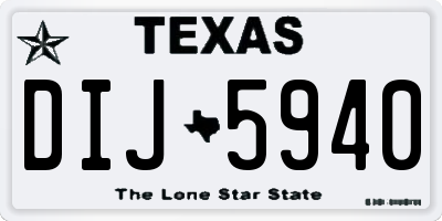 TX license plate DIJ5940