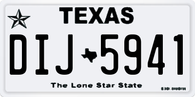 TX license plate DIJ5941