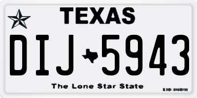 TX license plate DIJ5943