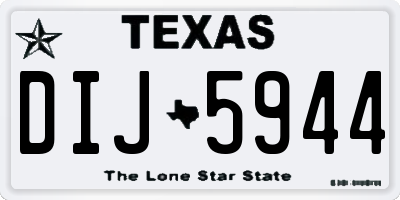 TX license plate DIJ5944