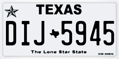 TX license plate DIJ5945