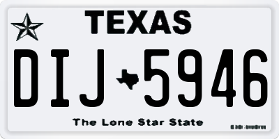 TX license plate DIJ5946