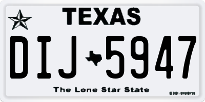 TX license plate DIJ5947