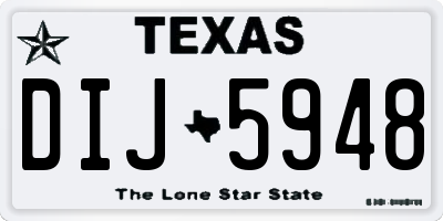 TX license plate DIJ5948