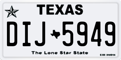 TX license plate DIJ5949