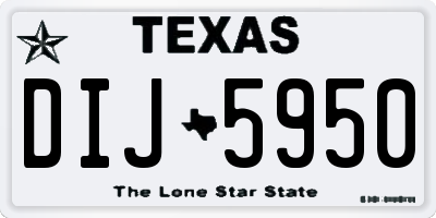 TX license plate DIJ5950