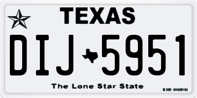 TX license plate DIJ5951