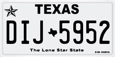 TX license plate DIJ5952