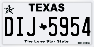 TX license plate DIJ5954
