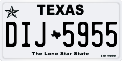 TX license plate DIJ5955