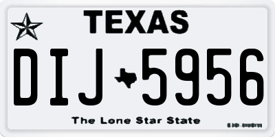 TX license plate DIJ5956