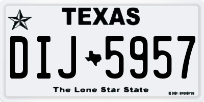 TX license plate DIJ5957