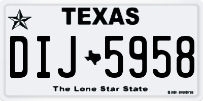 TX license plate DIJ5958