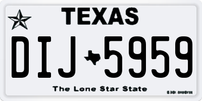 TX license plate DIJ5959