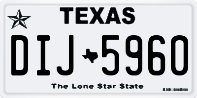 TX license plate DIJ5960