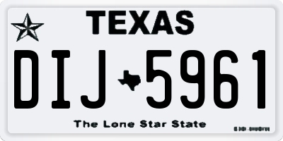 TX license plate DIJ5961