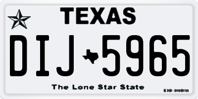 TX license plate DIJ5965