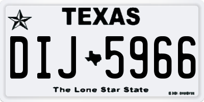 TX license plate DIJ5966