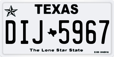 TX license plate DIJ5967