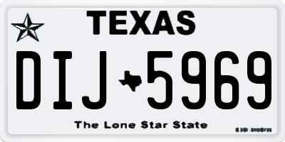TX license plate DIJ5969
