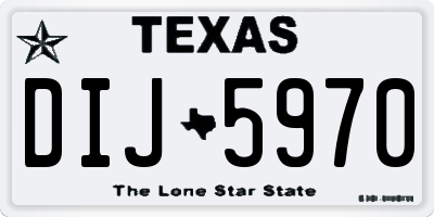 TX license plate DIJ5970
