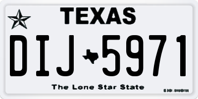 TX license plate DIJ5971