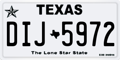 TX license plate DIJ5972