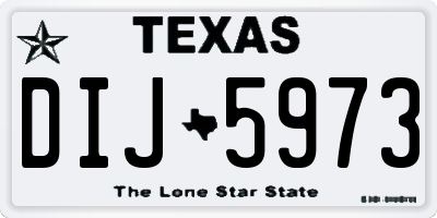 TX license plate DIJ5973