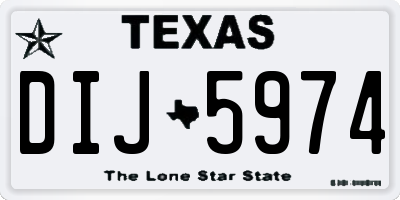 TX license plate DIJ5974