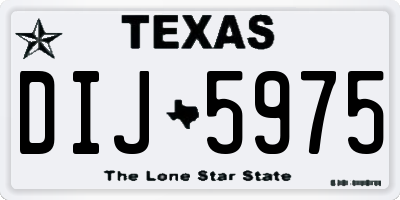 TX license plate DIJ5975