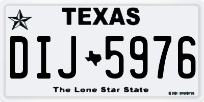 TX license plate DIJ5976