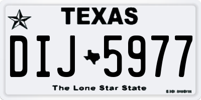 TX license plate DIJ5977