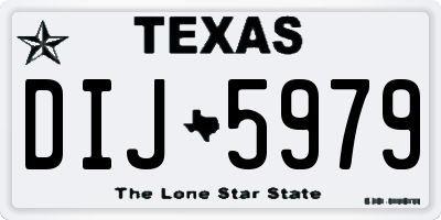 TX license plate DIJ5979