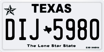 TX license plate DIJ5980