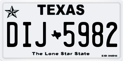 TX license plate DIJ5982