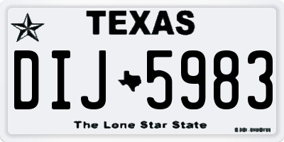 TX license plate DIJ5983