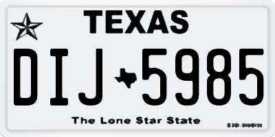 TX license plate DIJ5985