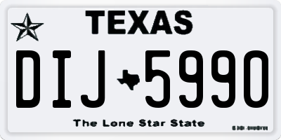 TX license plate DIJ5990