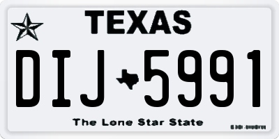 TX license plate DIJ5991