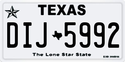 TX license plate DIJ5992