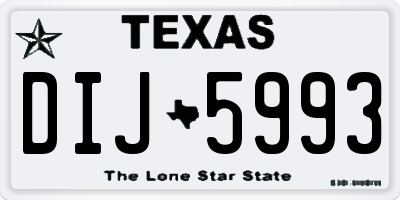 TX license plate DIJ5993
