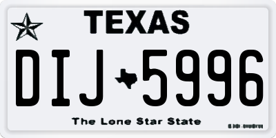 TX license plate DIJ5996
