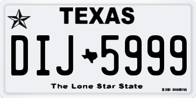 TX license plate DIJ5999