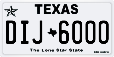 TX license plate DIJ6000