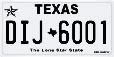 TX license plate DIJ6001