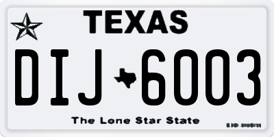 TX license plate DIJ6003