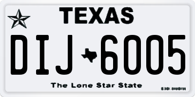 TX license plate DIJ6005