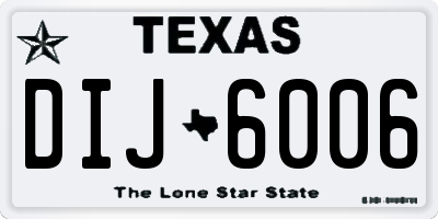 TX license plate DIJ6006