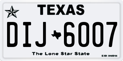 TX license plate DIJ6007