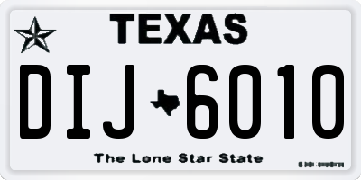 TX license plate DIJ6010